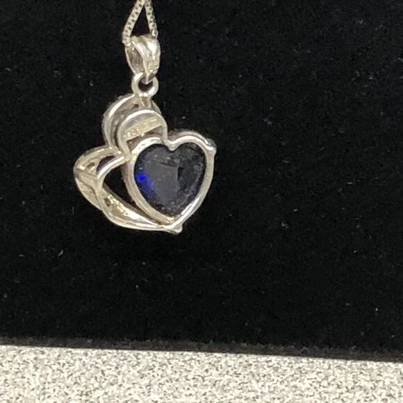 925 Blue Stone Necklace ** - Picture 5 of 5